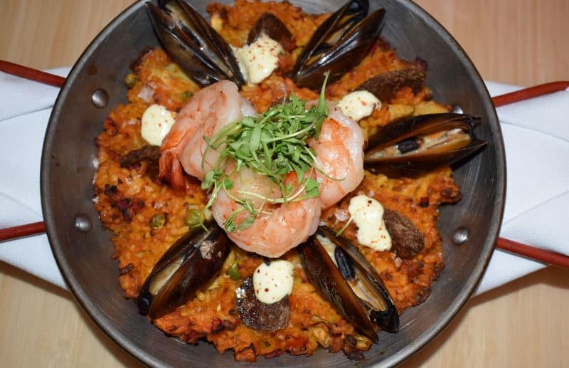 Cygnus27's mixed paella is one of several Spanish dishes on the menu.