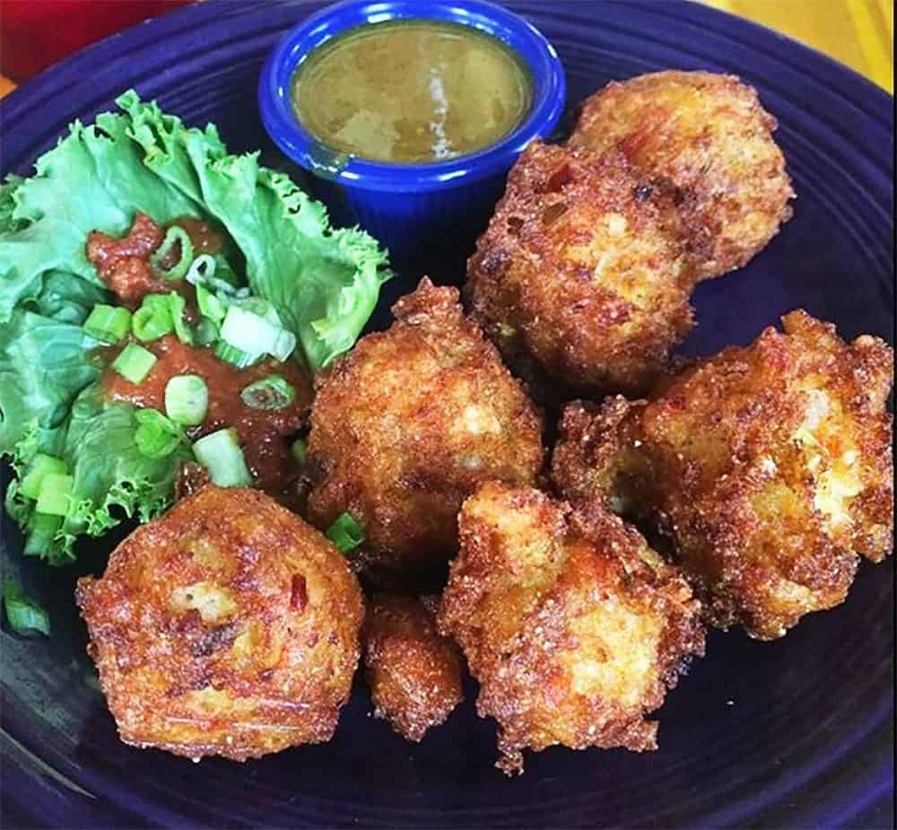 Lightly fried Cayman Conch Fritters at Tortuga's Lie--good as you'd find in the Caribbean.