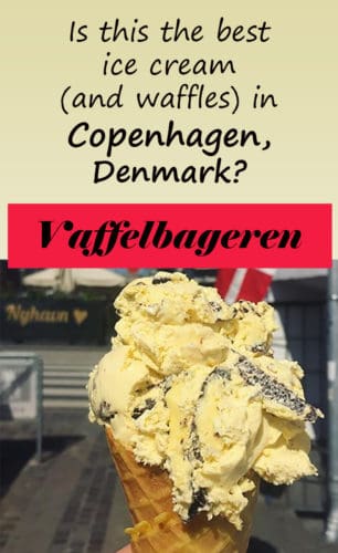 For the best waffles and ice cream in Copenhagen, Denmark, visit Vaffelbageren, at Nyhavn.