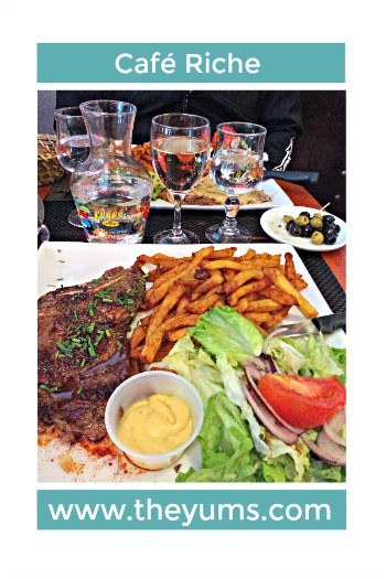 A review of Café Riche in Montpelier, France. Be sure to try the steak frites. #restaurants #france #fromtheyums