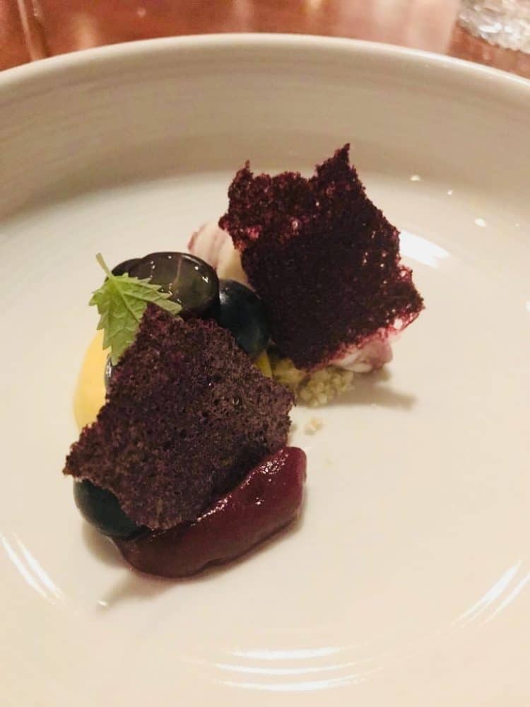 One of the 10 courses from Alo Restaurant in Toronto, Canada
