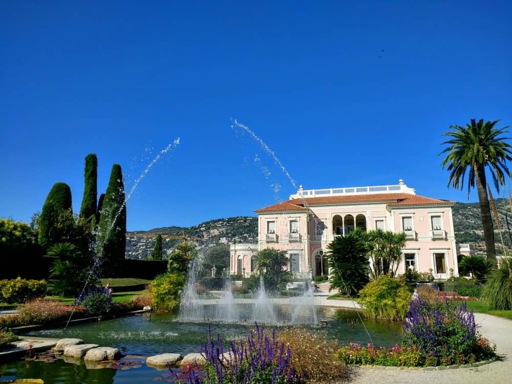 The Villa Ephrussi de Rothschild and French garden with fountains