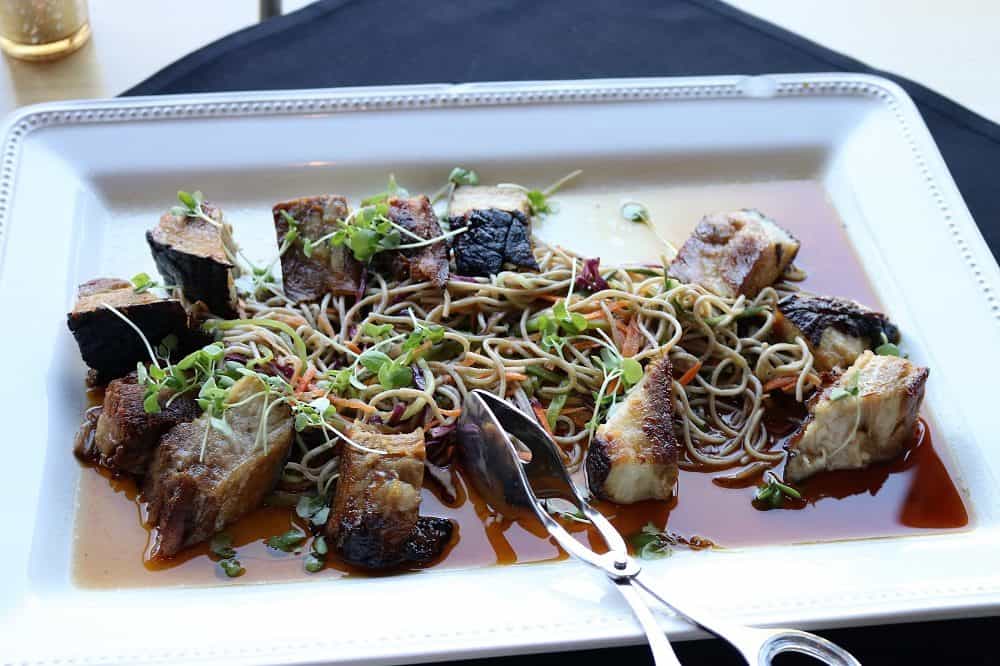 Pork Belly, Soba Noodles, Vegetables, Ponzu at Graft in Madison, Wisconsin