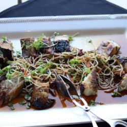 Pork Belly, Soba Noodles, Vegetables, Ponzu at Graft in Madison, Wisconsin