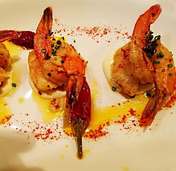 These sauteed garlic chili shrimp from La Rambla Spanish & Tapas restaurant in McMinnville, Oregon were a favorite with Chef Emeril Legasse when he visited.