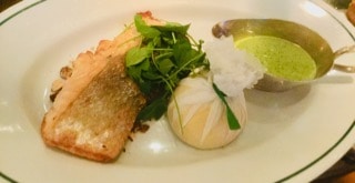 A salmon lunch at the Ivy on Dawson in Dublin, Ireland.