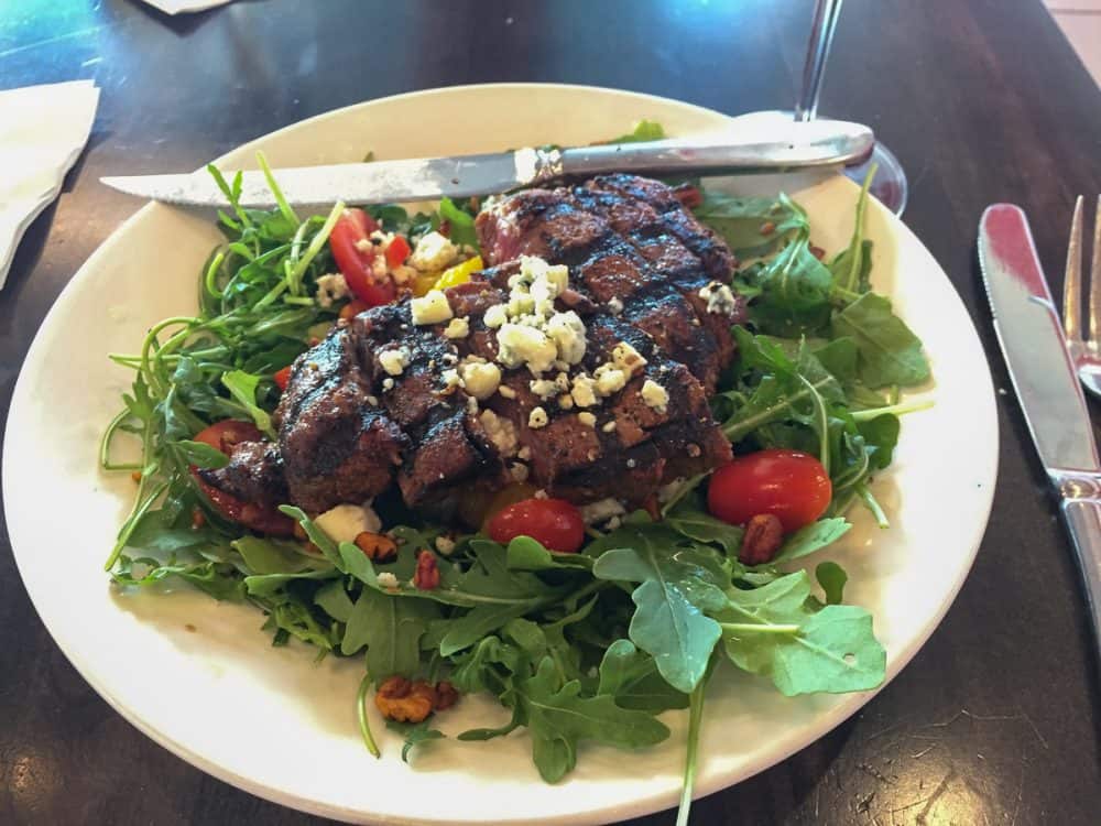 Black and Bleu steak salad at 42 Bar and Table at Clinton Presidential Library in Little Rock, Arkansas.